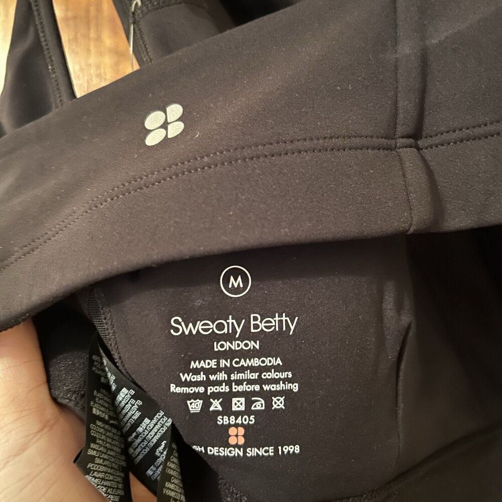 Sweaty Betty Sports Bra Black Asymmetric Sculpt Women's Medium One Shoulder NWT - Picture 10 of 11